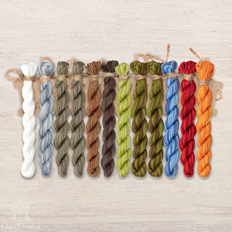 Набор ниток OwlForest для схемы «Деревянная крепость» (ПНК)