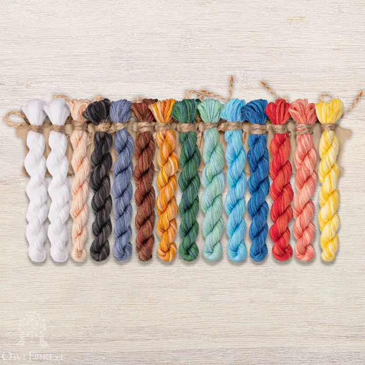 Набор ниток OwlForest для схемы «Команда Нового года» (DMC)