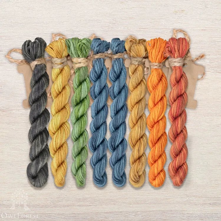 Набор ниток OwlForest для схемы «Птица Сирин» (ПНК) 