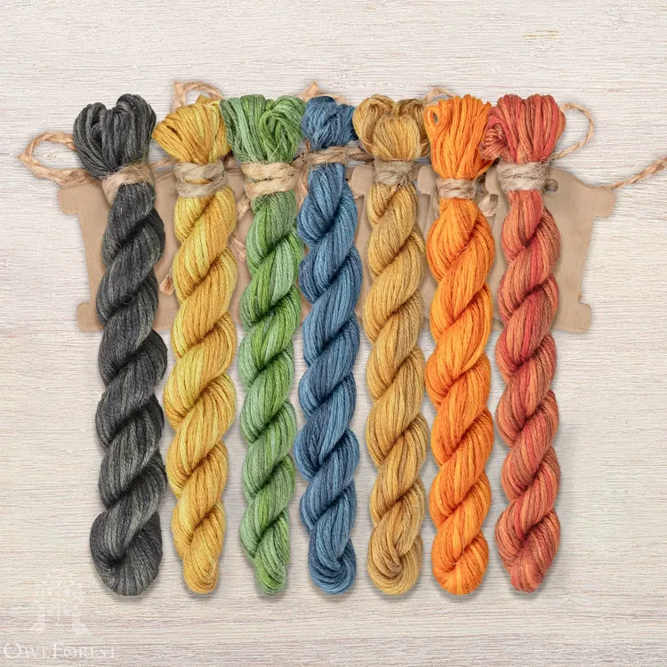 Набор ниток OwlForest для схемы «Птица Сирин» (ПНК) 