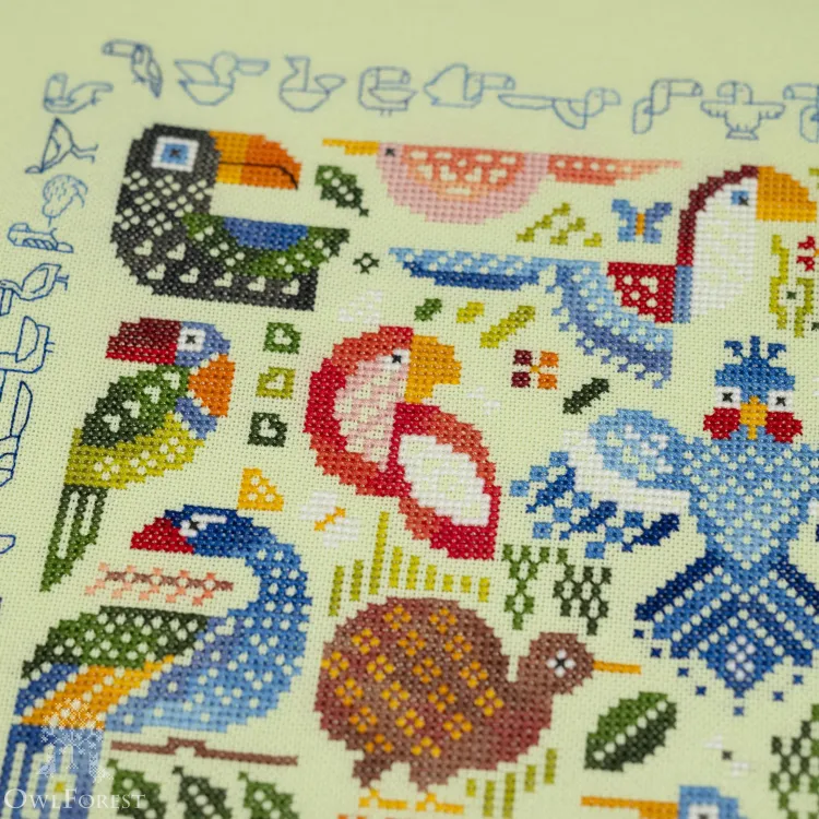 Схема для вышивания «Экзотические птички» 