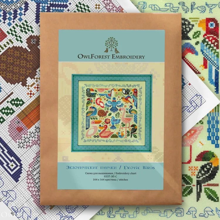 Схема для вышивания «Экзотические птички» 