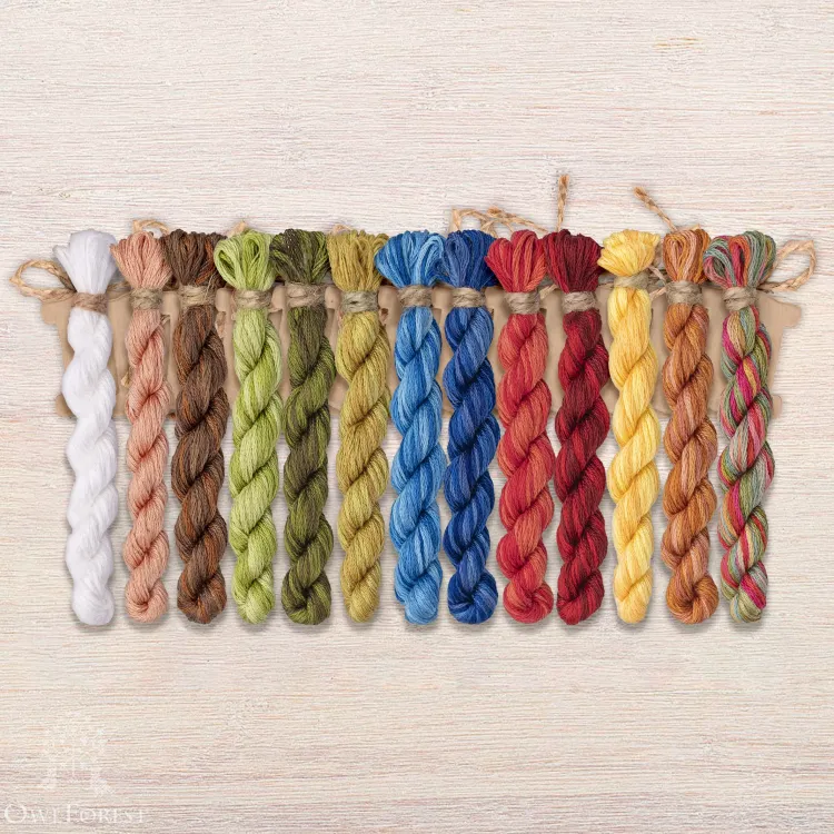 Набор ниток OwlForest для схемы «За трапезой» (DMC)