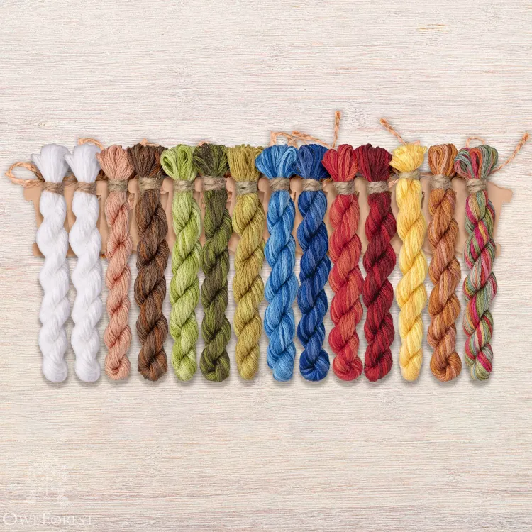 Набор ниток OwlForest для схемы «За трапезой» (DMC)