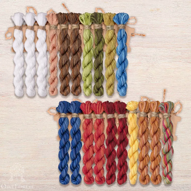 Набор ниток OwlForest для схемы «За трапезой» (DMC)