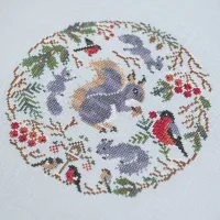 Бесплатная схема для вышивания «Зимние хлопотушки»