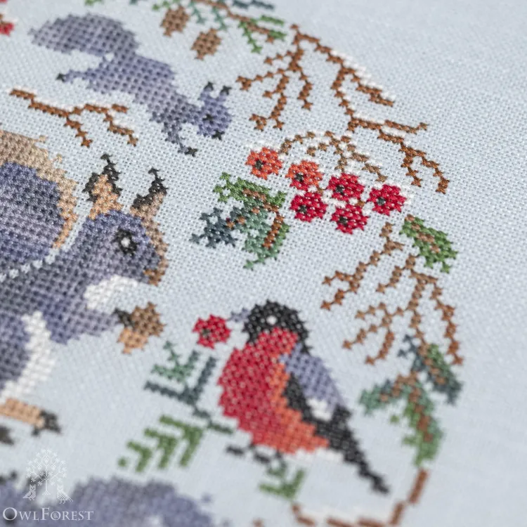 Бесплатная схема для вышивания «Зимние хлопотушки»