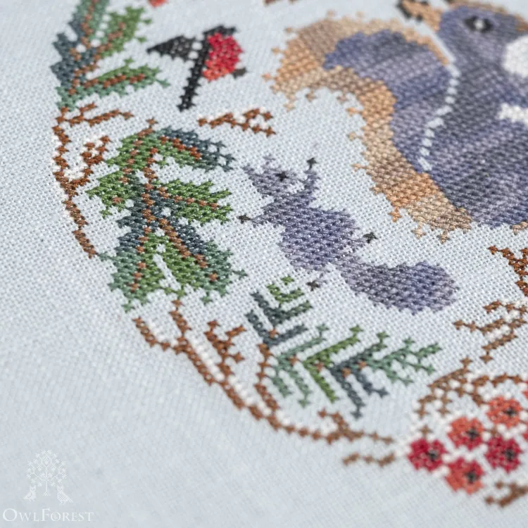 Бесплатная схема для вышивания «Зимние хлопотушки»