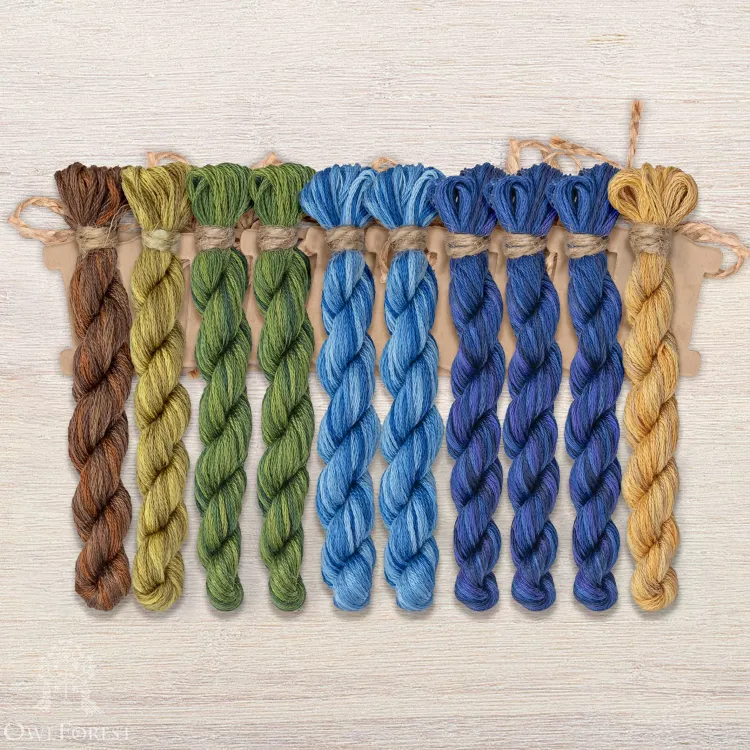 Набор ниток OwlForest для схемы «Васильковое лето» (DMC)