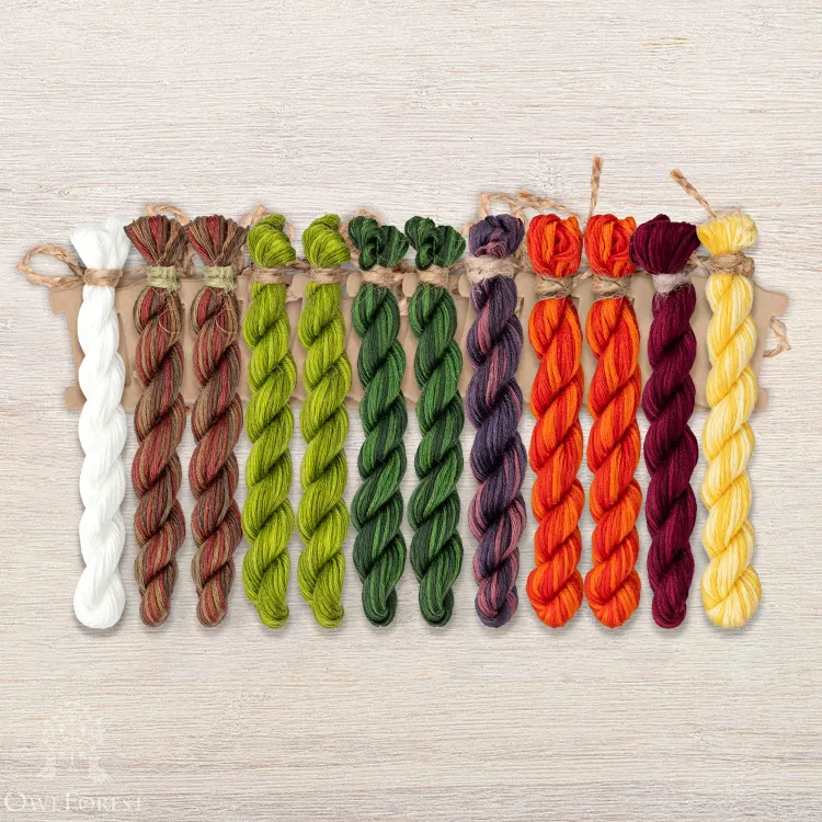 Набор ниток OwlForest для схемы «Рябиновое лето» (ПНК)