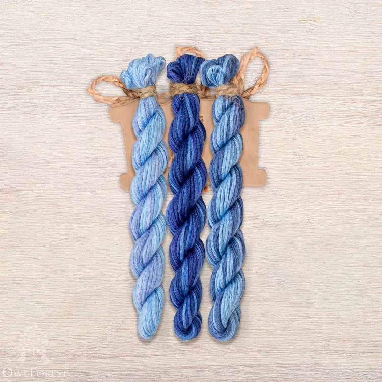 Набор ниток OwlForest для схемы «Синие птицы» (ПНК)