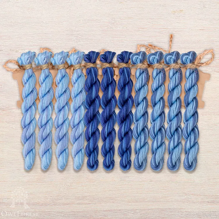 Набор ниток OwlForest для схемы «Синие птицы» (ПНК)