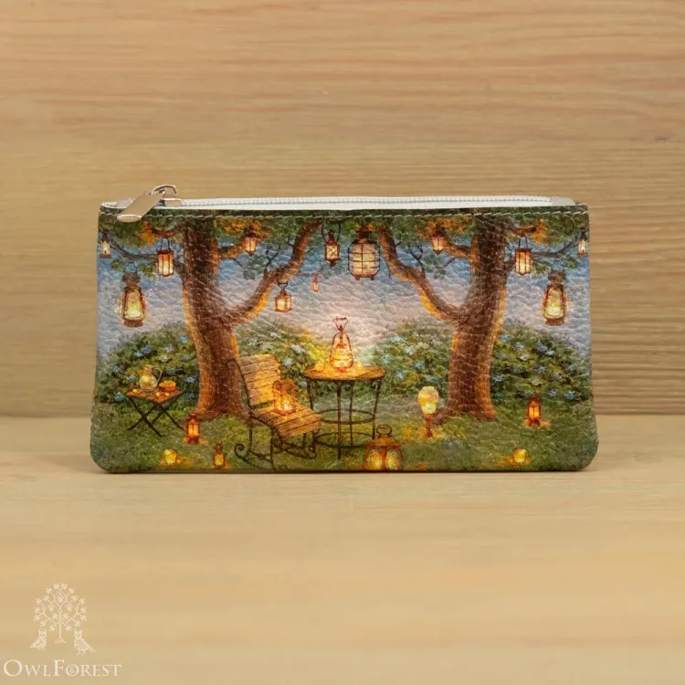 Косметичка кожаная «Фонарики»