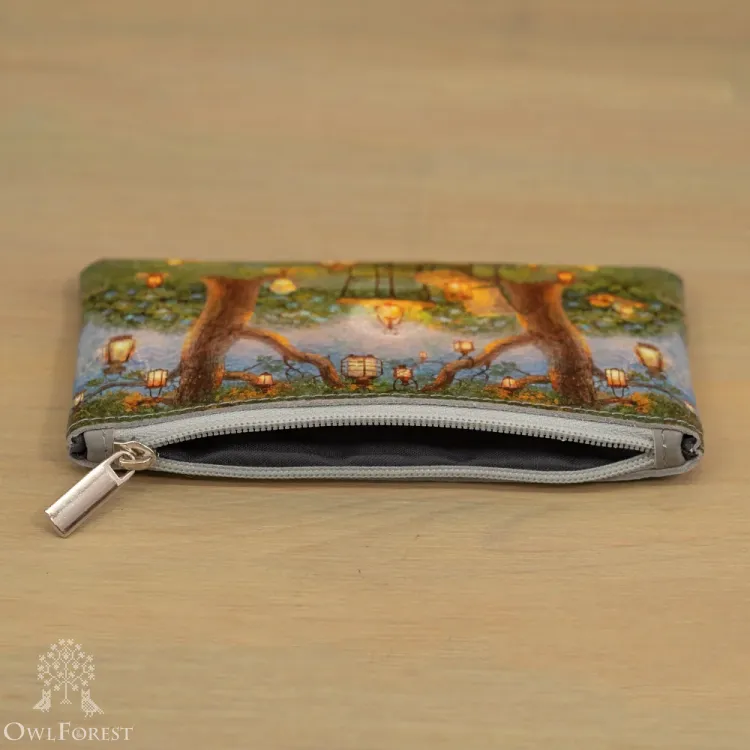 Косметичка кожаная «Фонарики»