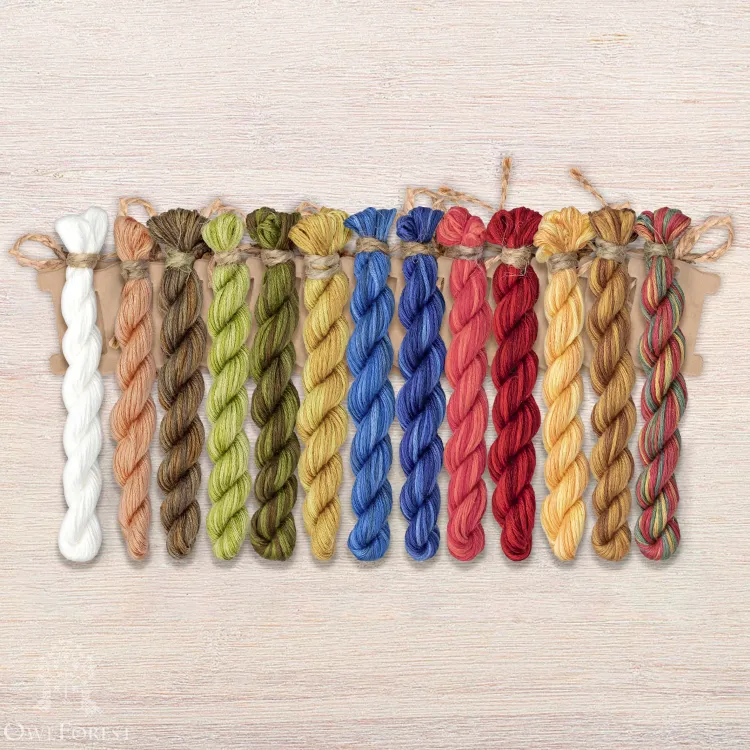 Набор ниток OwlForest для схемы «За трапезой» (ПНК им. Кирова)