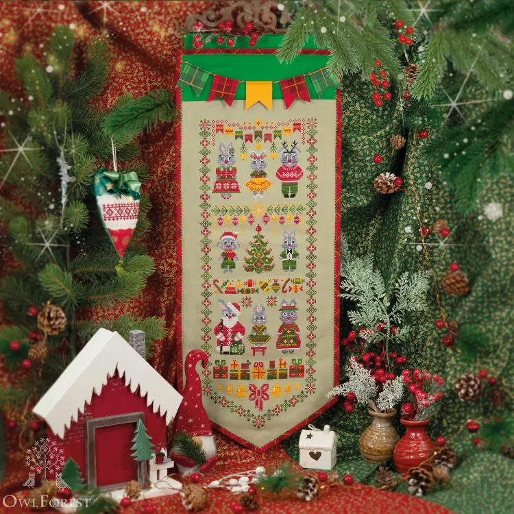 Схема для вышивания «Новогодние зайцы»