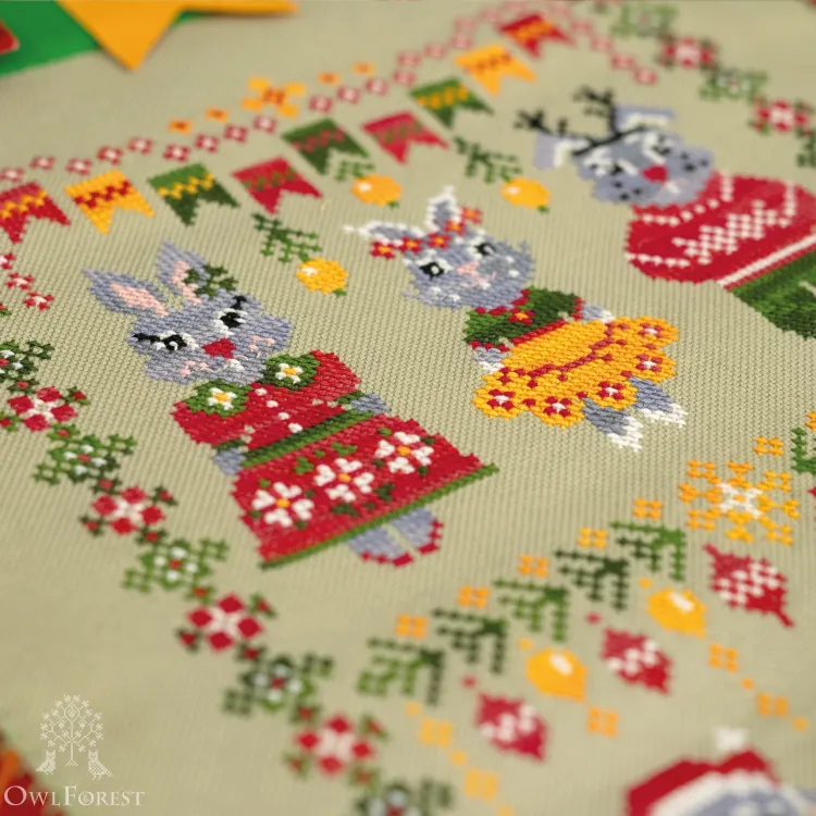 Схема для вышивания «Новогодние зайцы»