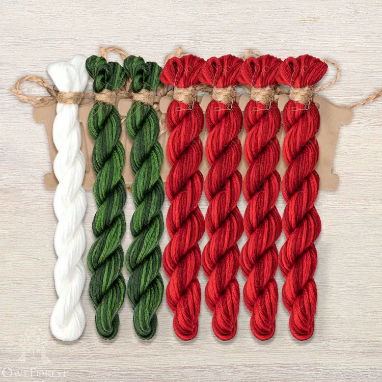 Набор ниток OwlForest для схемы «Серебряное копытце. Рождество» (ПНК) 