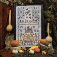 Схема для вышивания «Азбука осенней ночи» с русскими буквами
