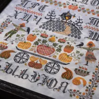 Схема для вышивания «Азбука осенней ночи» с русскими буквами