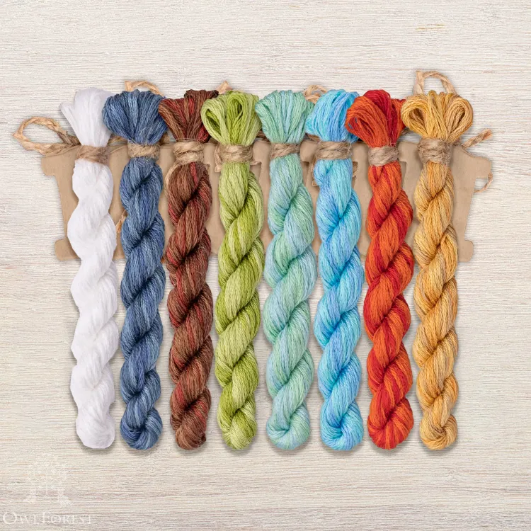 Набор ниток OwlForest для схемы «Новогодние миниатюры» (DMC)