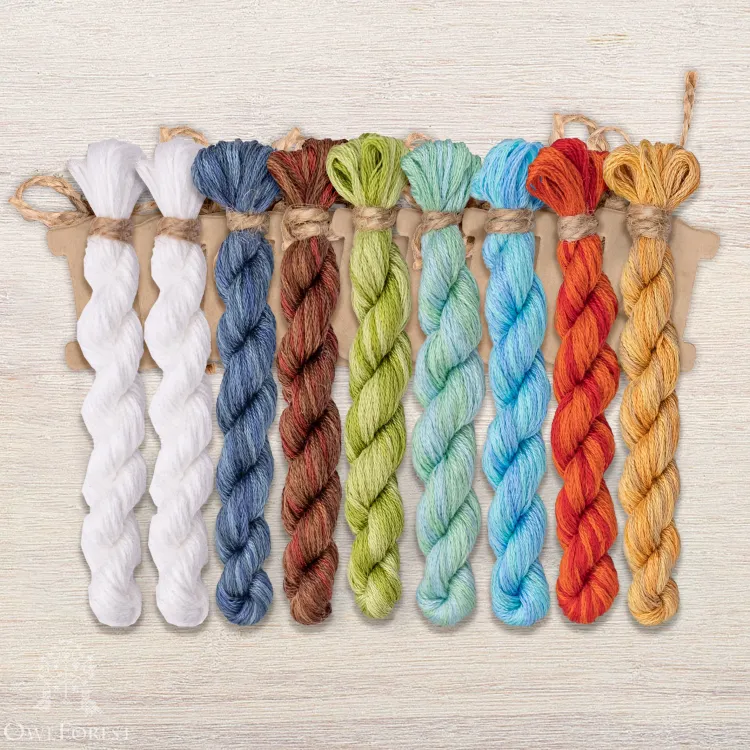 Набор ниток OwlForest для схемы «Новогодние миниатюры» (DMC)