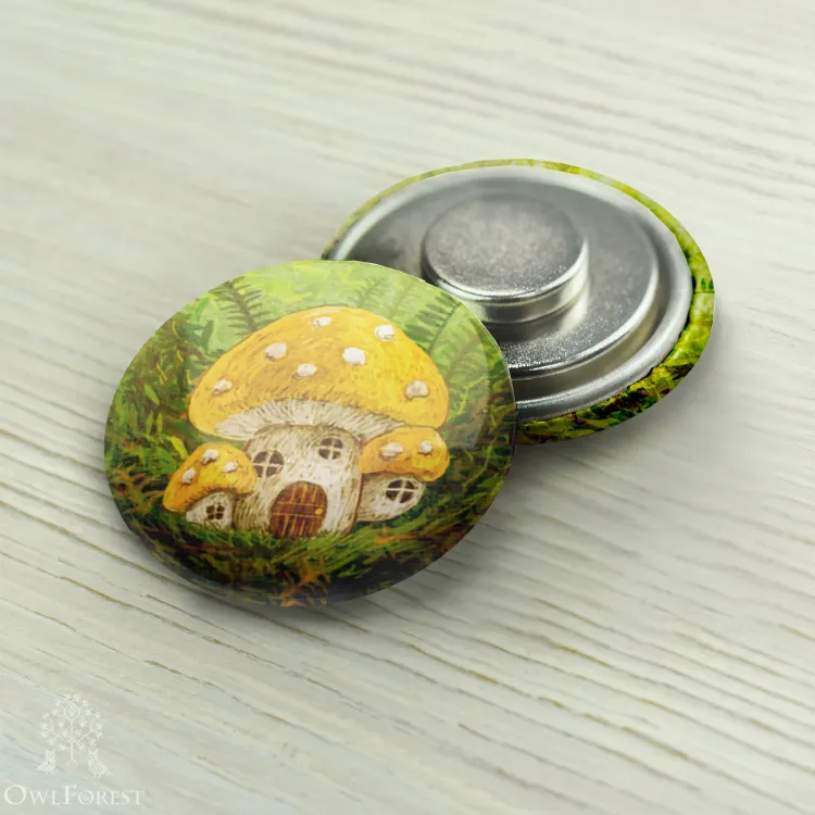 Магнитный держатель «Жёлтый мухоморный домик»