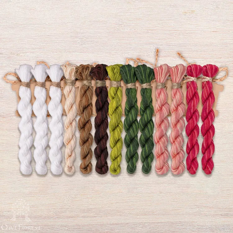 Набор ниток OwlForest для схемы «Розарий» (DMC)