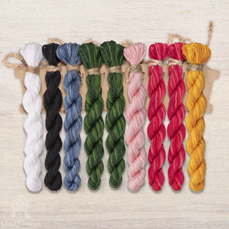 Набор ниток OwlForest для схемы «Новогодние зайцы» (DMC)