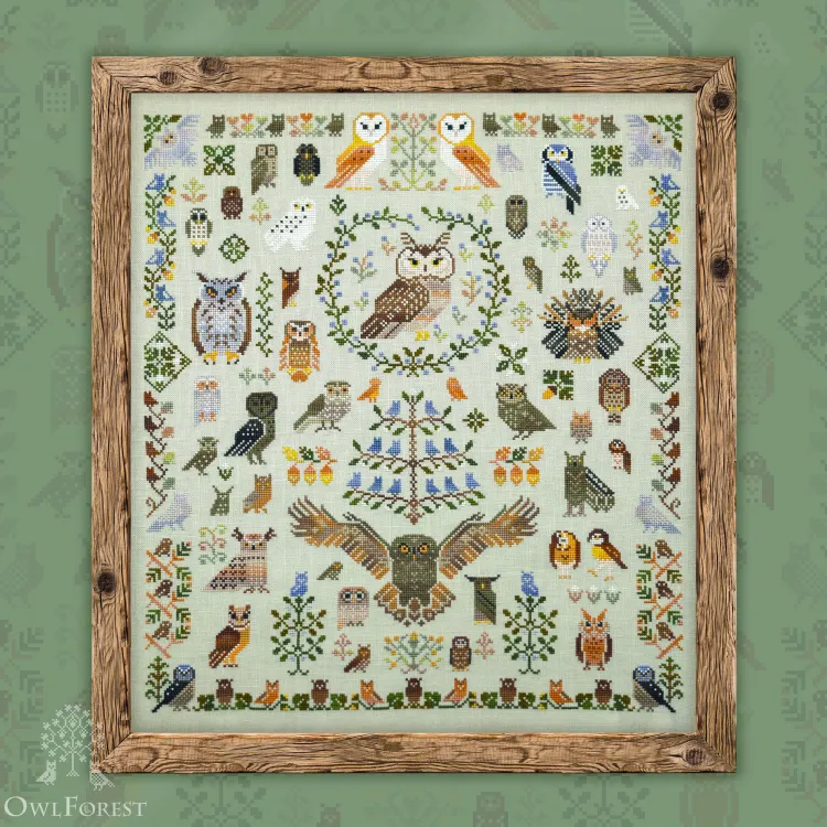 Бесплатная схема для вышивания «100 сов»