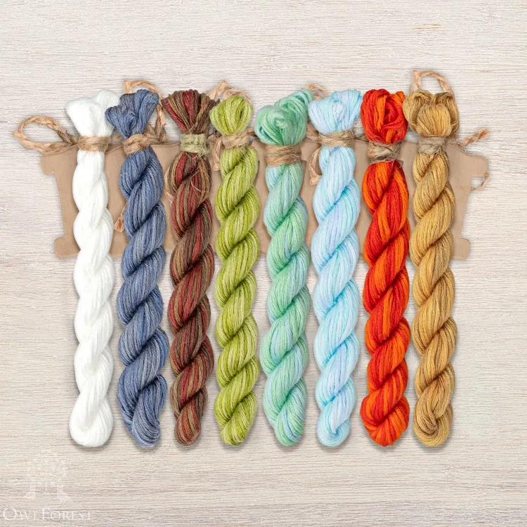 Набор ниток OwlForest для схемы «Новогодние миниатюры» (ПНК)