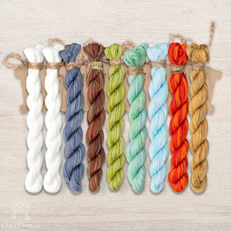 Набор ниток OwlForest для схемы «Новогодние миниатюры» (ПНК)