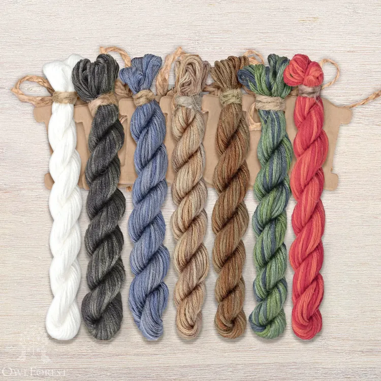 Набор ниток OwlForest для схемы «Зимние хлопотушки» (ПНК)