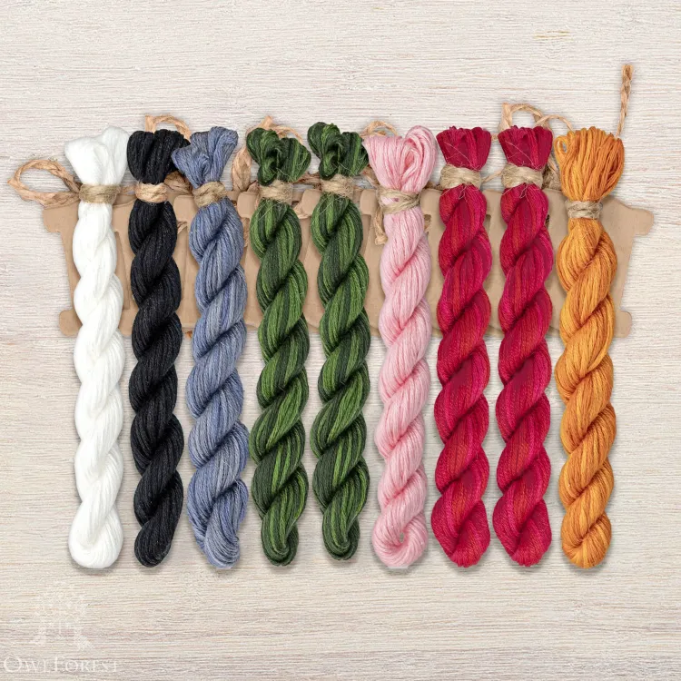 Набор ниток OwlForest для схемы «Новогодние зайцы» (ПНК)