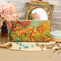 Косметичка кожаная «Лисы»