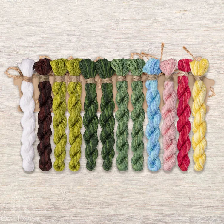 Набор ниток OwlForest для схемы «Лягушачий балет» (DMC)