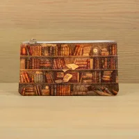 Косметичка кожаная «Книжный шкаф»