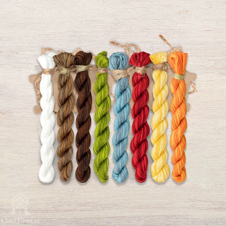 Набор ниток OwlForest для схемы «Портрет Лисы» (ПНК им. Кирова)