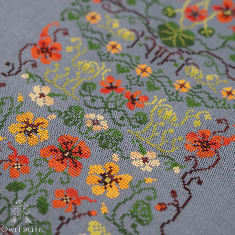 Схема для вышивания «Огненная настурция»