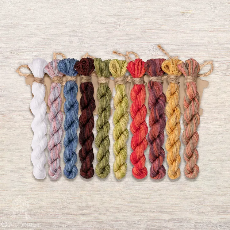 Набор ниток OwlForest для схемы «Портрет Зайчат» (DMC)