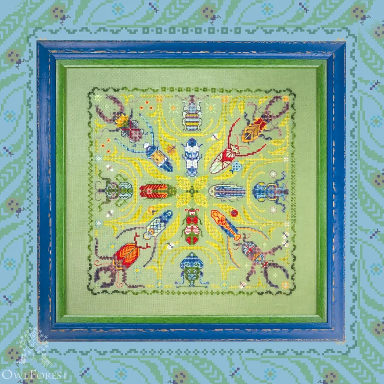 Схема для вышивания «Жуки-огоньки»