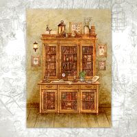 Открытка «Книжный шкаф с бабочками»