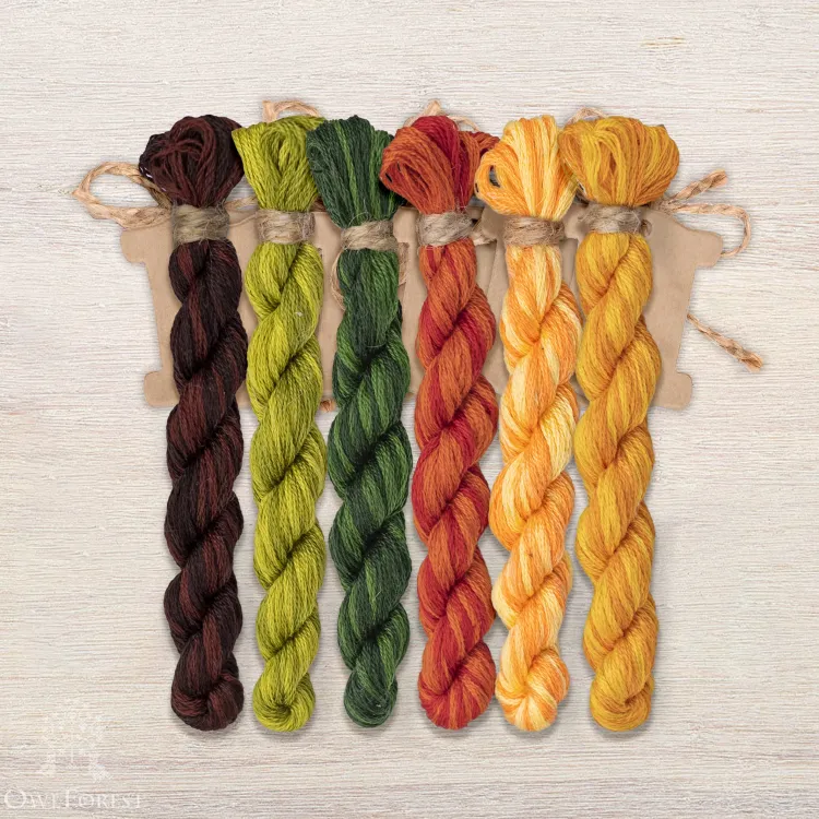 Набор ниток OwlForest для схемы «Огненная настурция» (DMC)