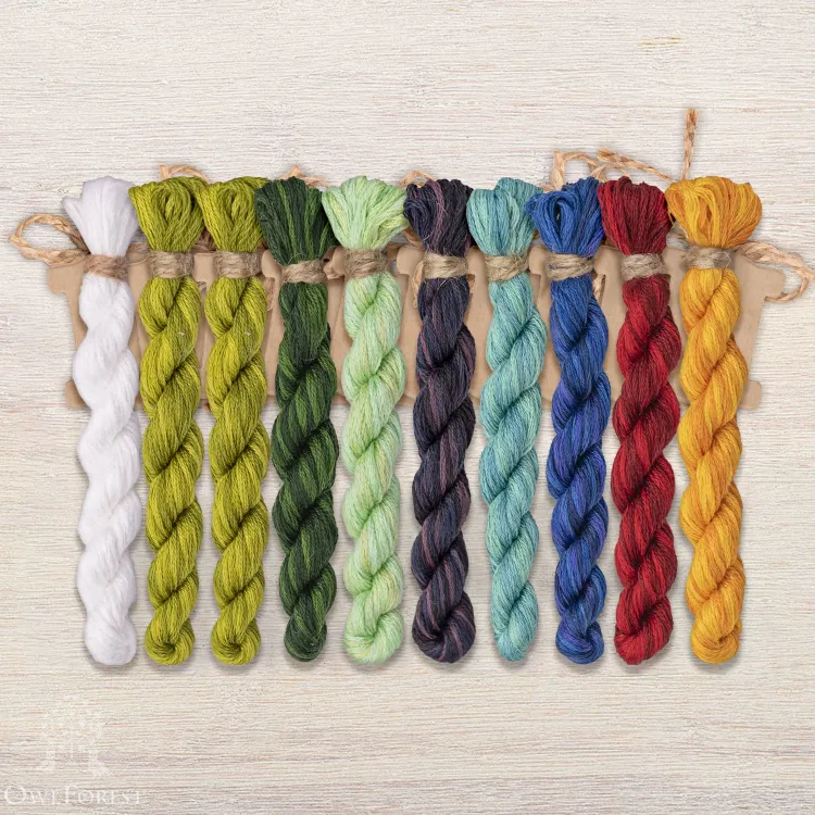 Набор ниток OwlForest для схемы «Жуки-огоньки» (DMC)