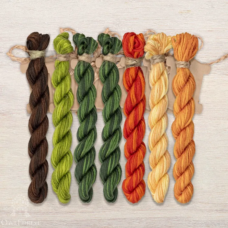 Набор ниток OwlForest для схемы «Огненная настурция» (ПНК)