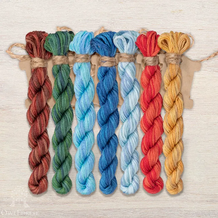 Набор ниток OwlForest для схемы «Летучий корабль. Ночь» (DMC) 