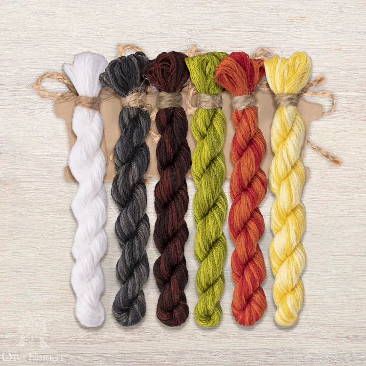 Набор ниток OwlForest для схемы «Жук-удалец» (DMC)