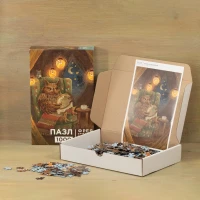 Пазл «Филин за вышивкой» по иллюстрации «Вышивальная ночь»