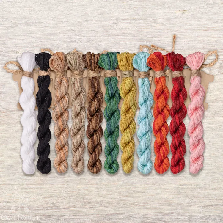 Набор ниток OwlForest для схемы «Ежиная полянка» (DMC)