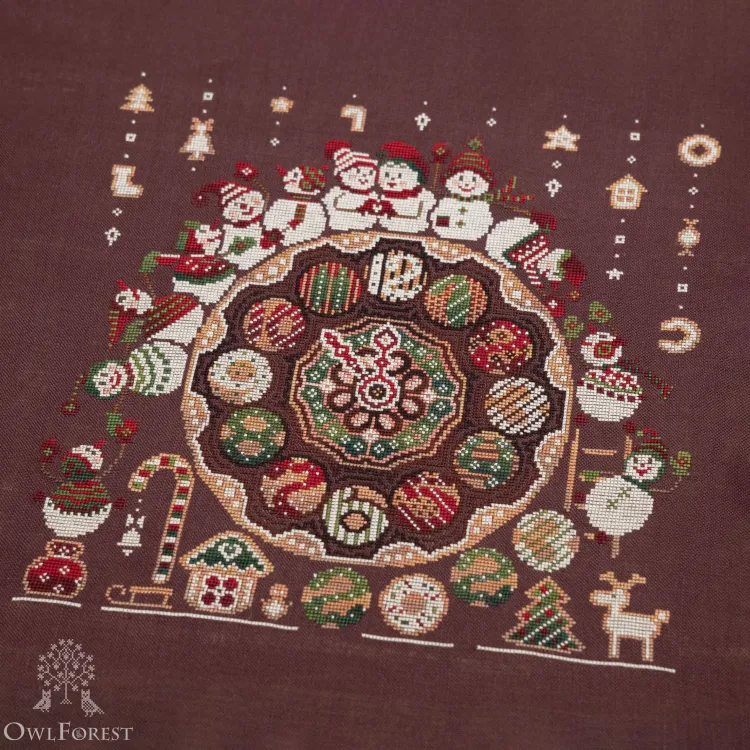 Схема для вышивания «Имбирные снеговики» 